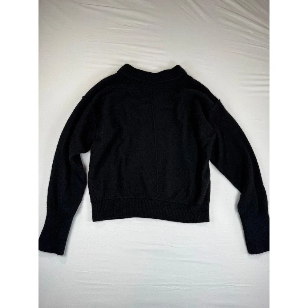 100% Cashmere Free People Womens Mock‎ Neck Sweater Black Size L